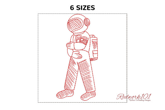 Astronaut in Suit Machine Embroidery