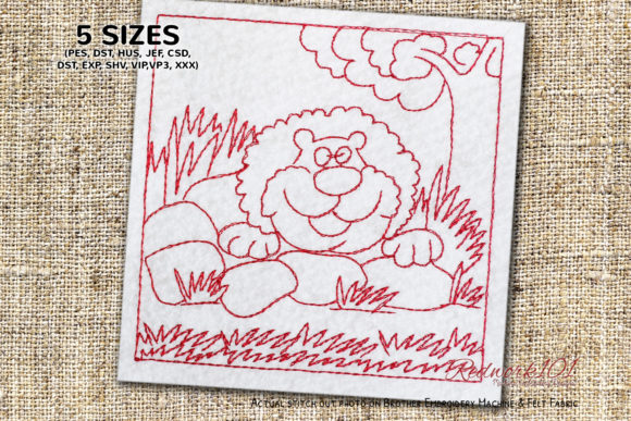 Cartoon Lion Resting in Jungle Embroidery Review