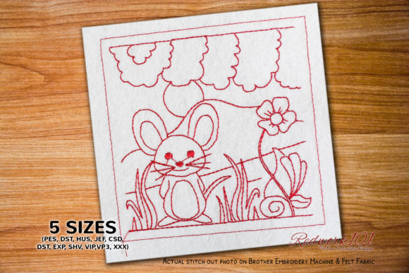 Cute-Mouse-Cartoon Lineart Embroidery Review