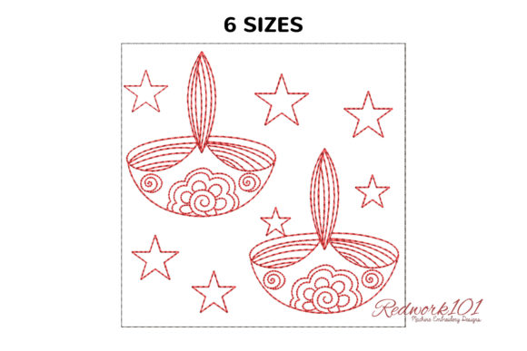 Deepawali Diyas Bluework Embroidery Review