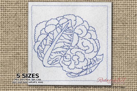 Fresh Cauliflower Vegetable Redwork