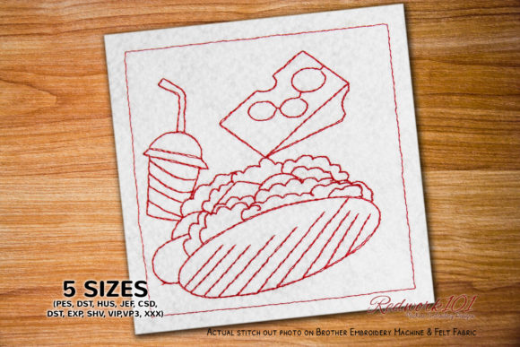 Humberger with Hot Dog and Drink Embroidery Review