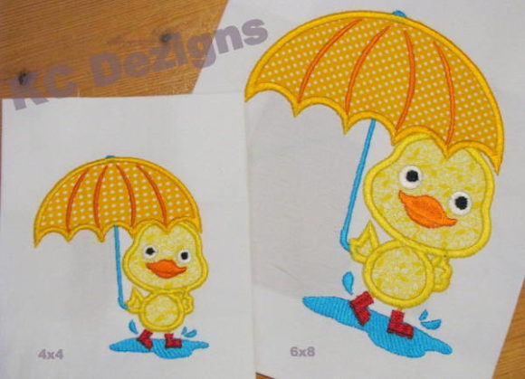 Puddle Duck Standing with Umbrella Embroidery Design Review